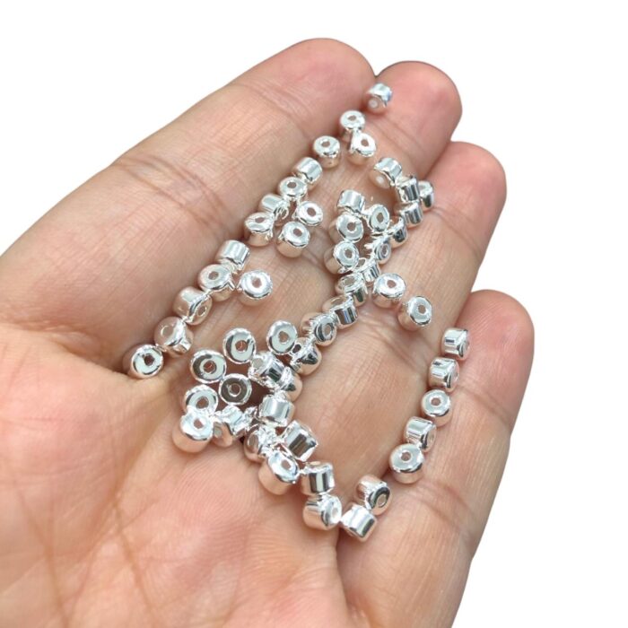 Entremeio Barril Abs 3mm Prata - C/ 5 Gramas - Imagem 3
