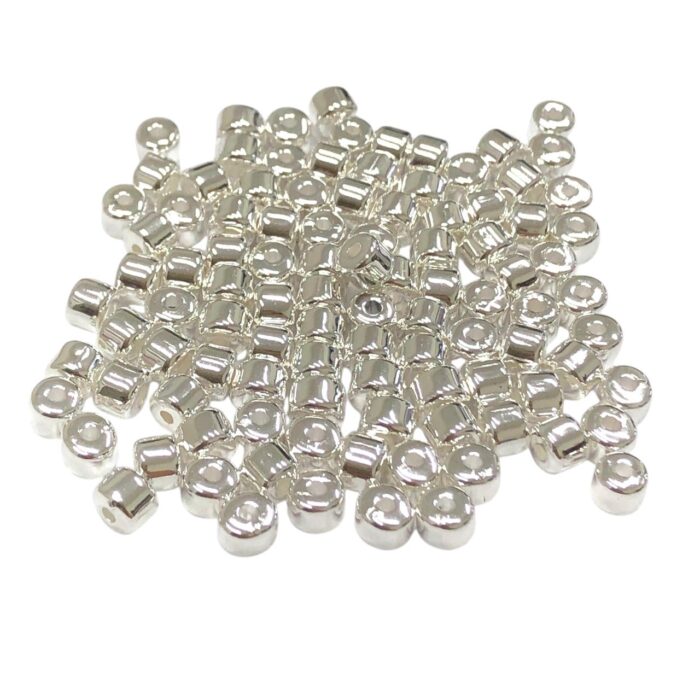 Entremeio Barril Abs 3mm Prata - C/ 5 Gramas - Imagem 1