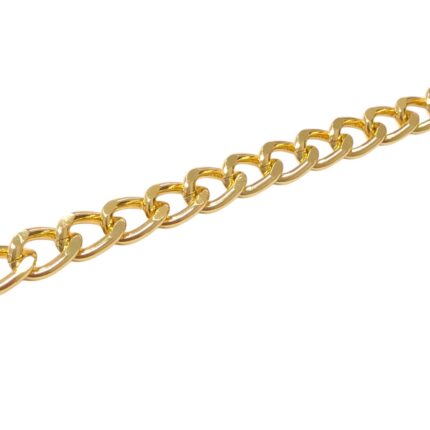 Corrente Alumínio 10×14mm Dourado – Metro
