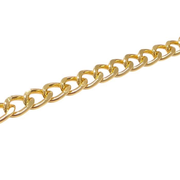 Corrente Alumínio 10×14mm Dourado – Metro - Imagem 1