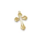 Pingente Cruz Trabalhado 23mm Dourado - 1 Und