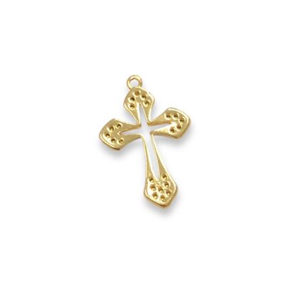 Pingente Cruz Trabalhado 23mm Dourado - 1 Und