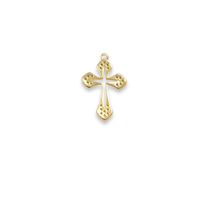 Pingente Cruz Trabalhado 23mm Dourado - 1 Und - Imagem 3