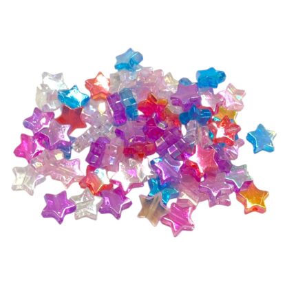 Conta Infantil Estrela 11mm Acrílico Irizado - 20 Gramas