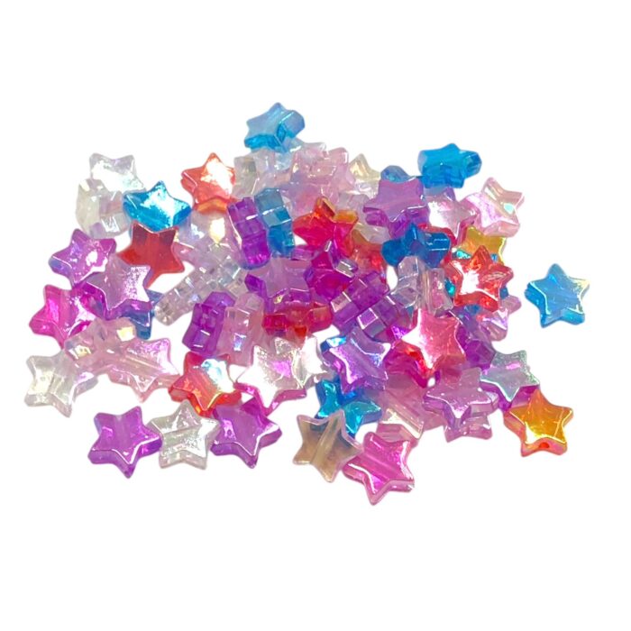 Conta Infantil Estrela 11mm Acrílico Irizado - 20 Gramas - Imagem 1