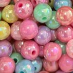 Conta Bola Irizada 8mm Acrílico - 20 Gramas