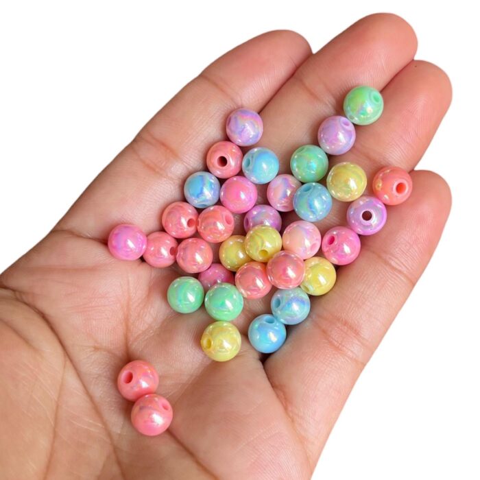 Conta Bola Irizada 8mm Acrílico - 20 Gramas - Imagem 3