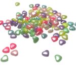 Conta Infantil Coração 8mm Cintilante Acrílico - 20 Gramas