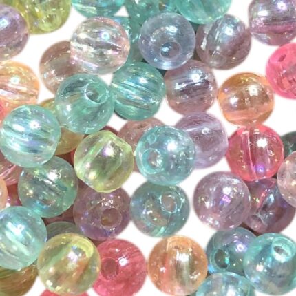 Conta Bola Irizada 6mm Acrílico - 20 Gramas