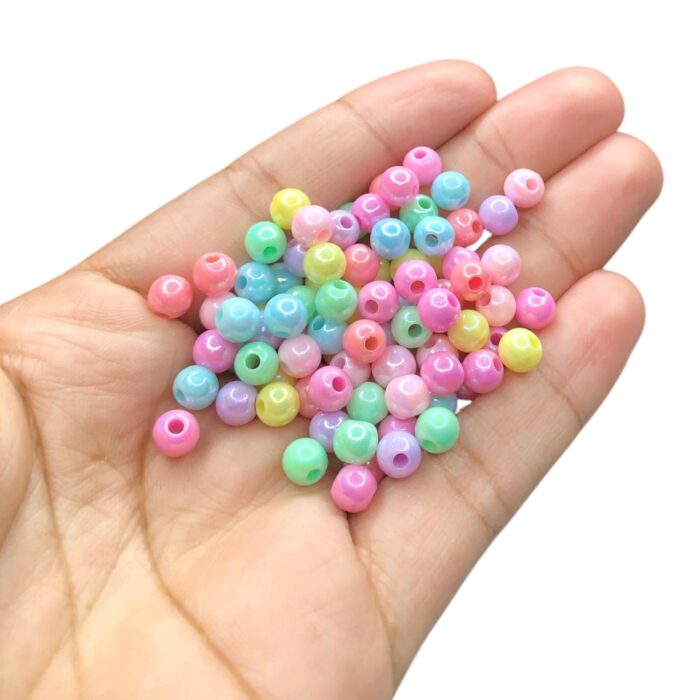 Conta Bola Irizada 6mm Acrílico – 20 Gramas - Imagem 2