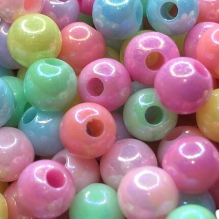 Conta Bola Irizada 6mm Acrílico – 20 Gramas