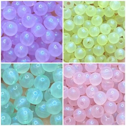 Conta Bola 6mm Cintilante Acrílico - 20 Gramas