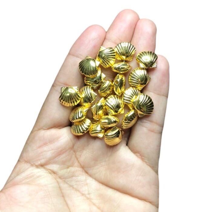 Conta Concha Do Mar 10mm Abs Dourado - 20 Gramas - Imagem 2