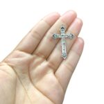 Pingente Cruz 40mm Trabalhado Níquel - 1 Und - Imagem 2