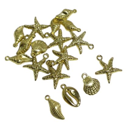 Conta Pingente Fundo do Mar Dourado - 20 Gramas
