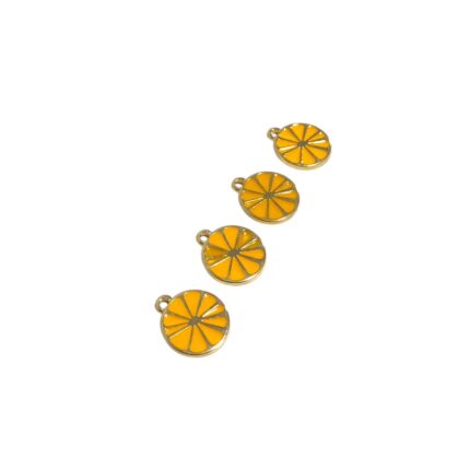 Pingente Laranja 15mm Dourado - 1 Und