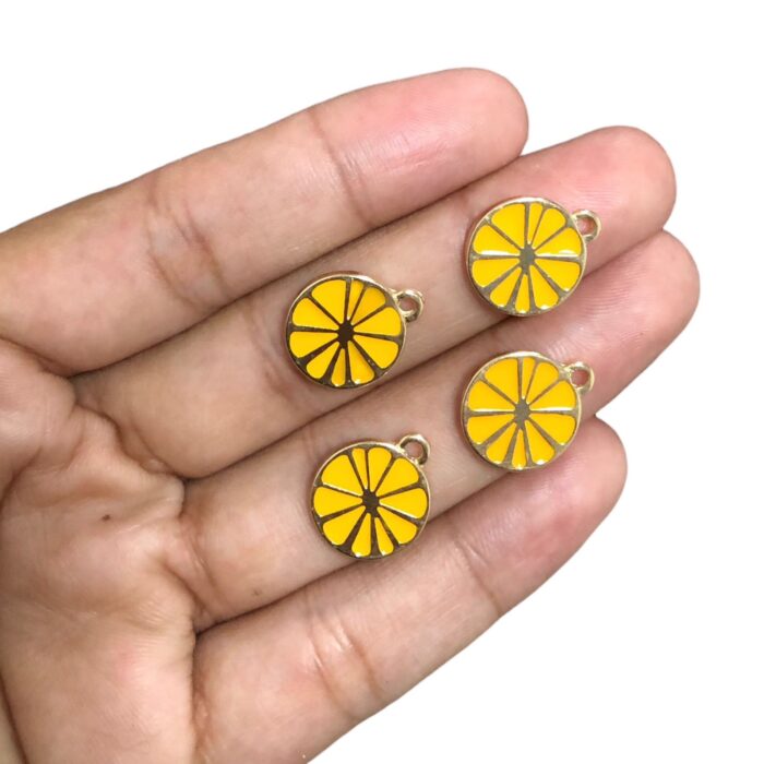 Pingente Laranja 15mm Dourado - 1 Und - Imagem 4