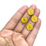 Pingente Laranja 15mm Dourado - 1 Und - Imagem 2