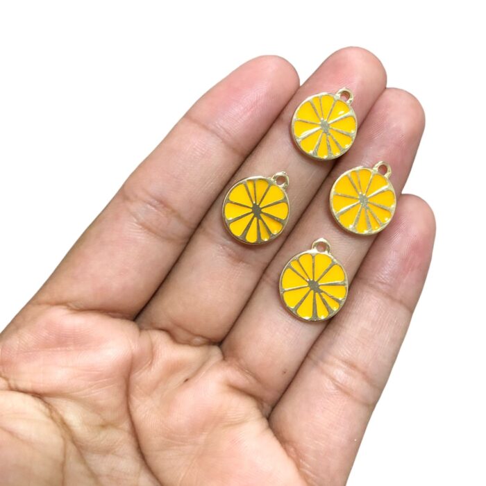 Pingente Laranja 15mm Dourado - 1 Und - Imagem 2
