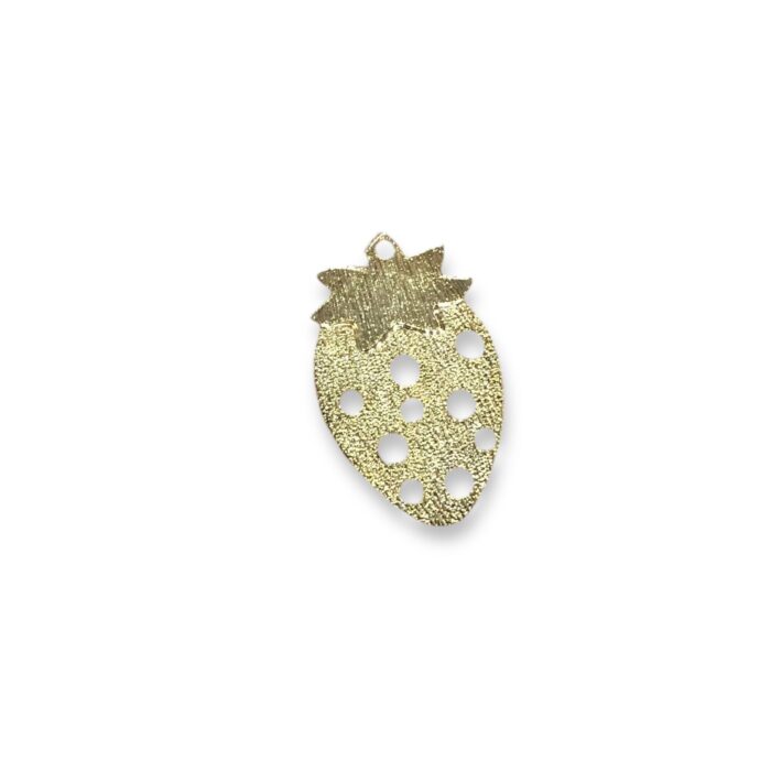 Pingente Morango Vazado 44mm Dourado - 1 Und - Imagem 1