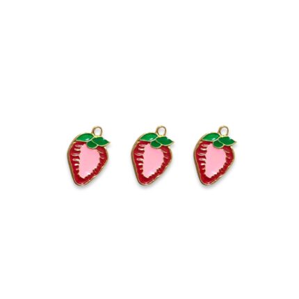 Pingente Morango 26mm Dourado – 1 Und