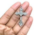 Pingente Cruz 42mm Trabalhada Níquel - 1 Und - Imagem 3