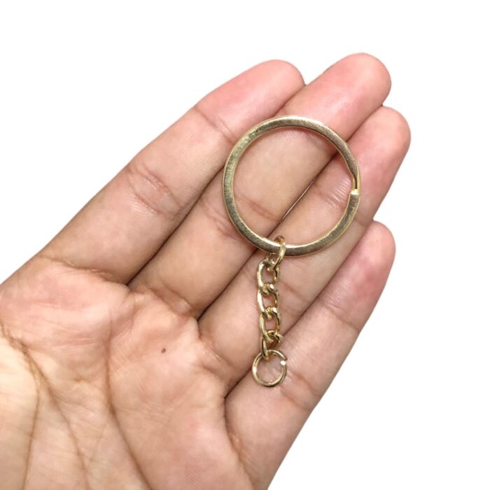 Argola P/Chaveiro 30mm C/Corrente Dourado – 1 Und - Imagem 2