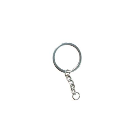 Argola P/Chaveiro 30mm C/Corrente Níquel – 1 Und