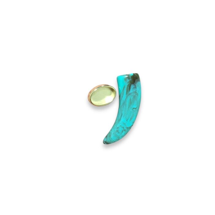 Pingente Dente Resina C/ Terminal Dourado - 1 Und - Imagem 4