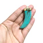 Pingente Dente Resina C/ Terminal Dourado - 1 Und - Imagem 3