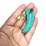 Pingente Dente Resina C/ Terminal Dourado - 1 Und - Imagem 2