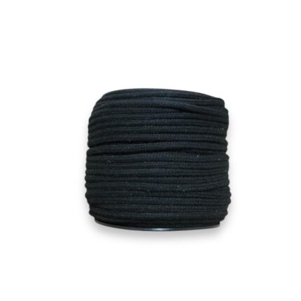 Cordão de Algodão Trançado 4mm Preto – Metro