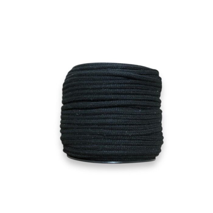 Cordão de Algodão Trançado 4mm Preto – Metro - Imagem 1