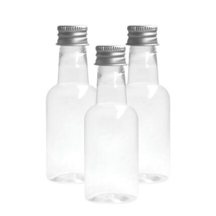 Garrafa Pvc 50ml C/Tampa Alumínio Níquel – 1 Und