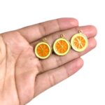 Pingente Laranja 23mm Dourado - 1 Und - Imagem 3