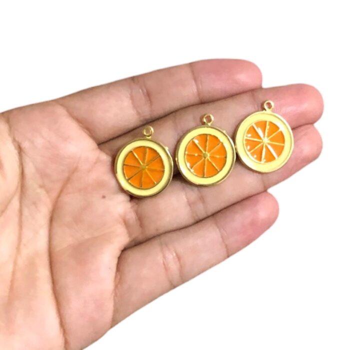 Pingente Laranja 23mm Dourado - 1 Und - Imagem 3