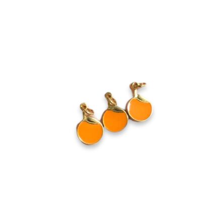 Pingente Laranja 15mm C/ Argola Dourado - 1 Und