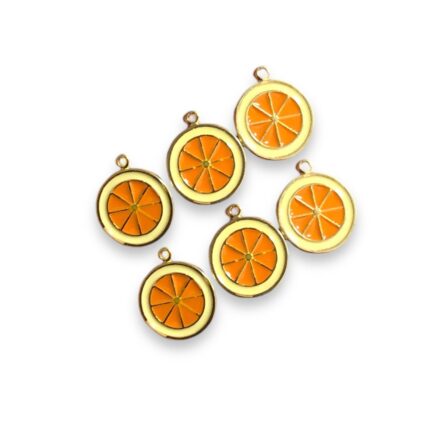 Pingente Laranja 23mm Dourado - 1 Und