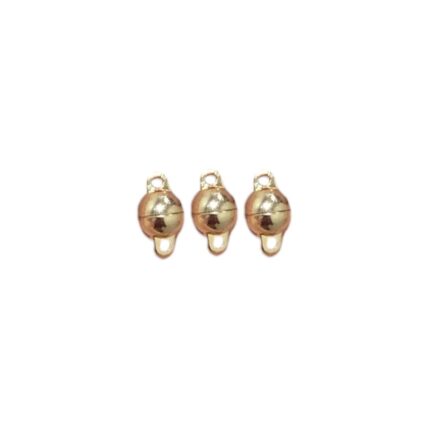 Fecho Bola 8x14mm Imã Dourado - 1 Und
