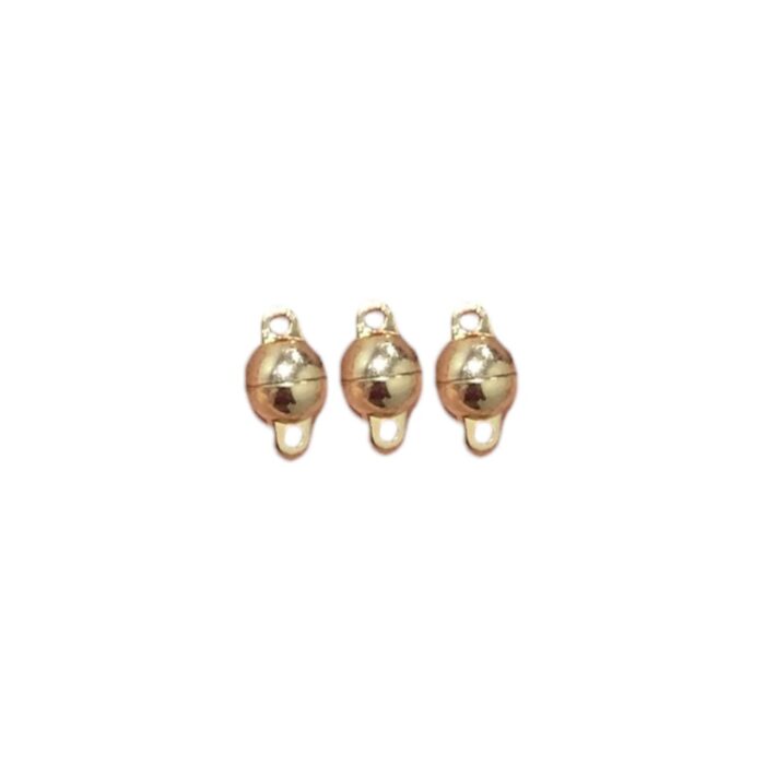 Fecho Bola 8x14mm Imã Dourado - 1 Und - Imagem 1