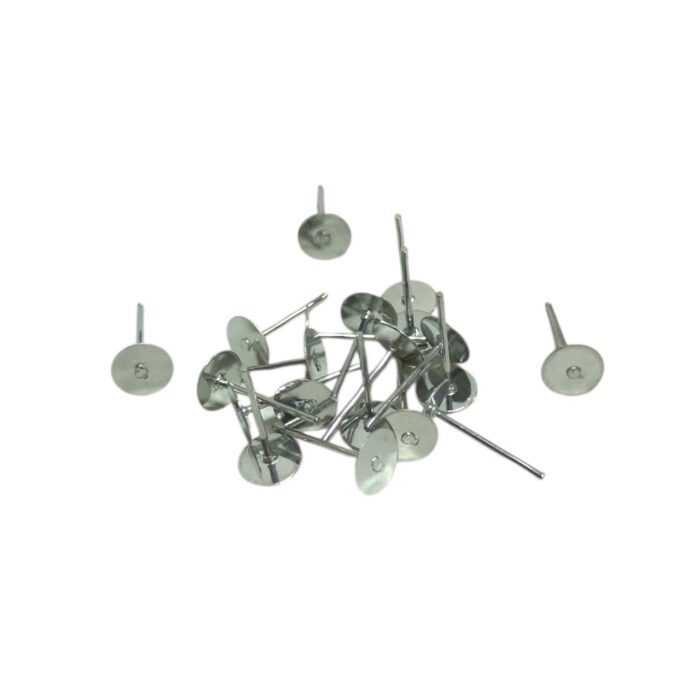 Base Brinco Plana 6mm Níquel - C/ 10 Pares - Imagem 1