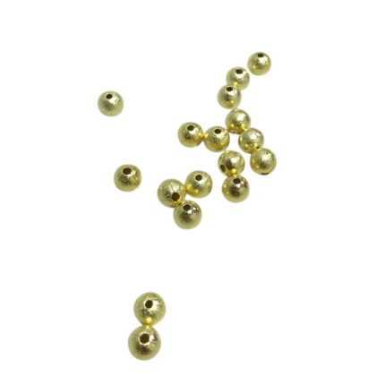 Conta Bola Craquelada 6mm Dourado Exclusivo - 5 Gramas