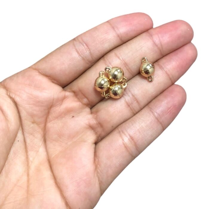 Fecho Bola 6x11.5mm Imã Dourado – 1 Und - Imagem 2
