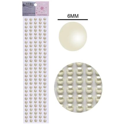 Cartela Meia Pérola 6mm – 1 Und