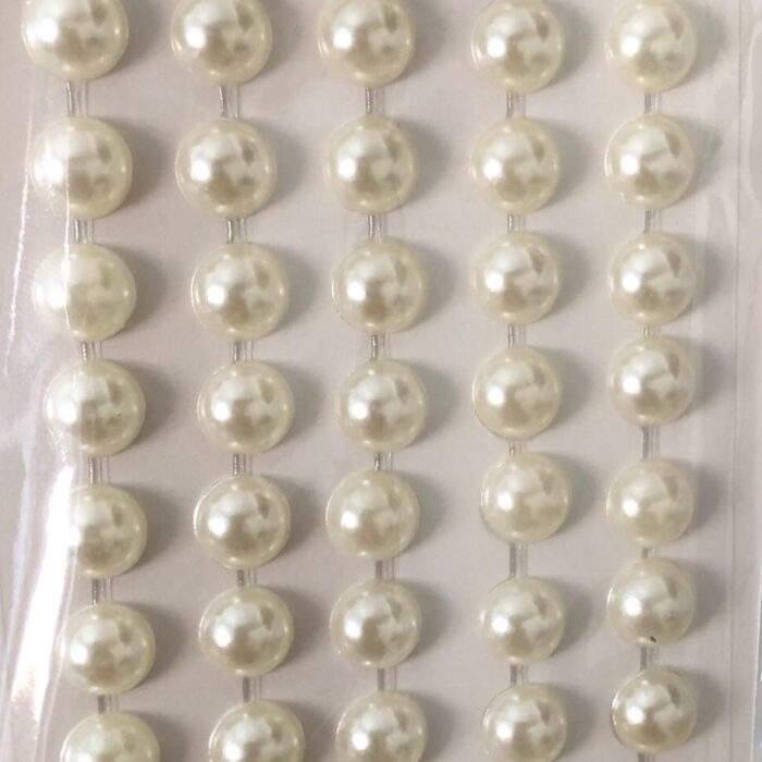 Cartela Meia Pérola 8mm Perolado Adesiva – 1 Und - Imagem 1