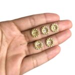 Botão Redondo 11mm Trabalhado Dourado – 1 Und - Imagem 2