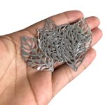 Pingente Folha Vazado 26x45mm Níquel - C/ 10 Unds - Imagem 2