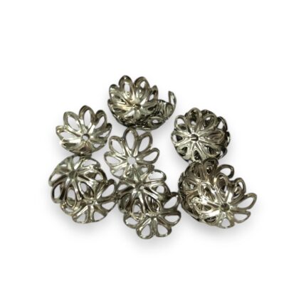 Tulipa Flor Vazado 14mm Níquel - C/ 20 Unds