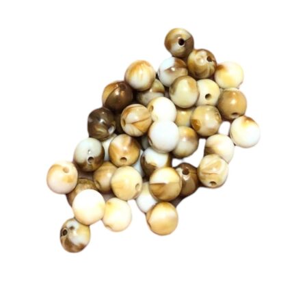 Conta Bola Mármore 10mm Resina - 20 Gramas