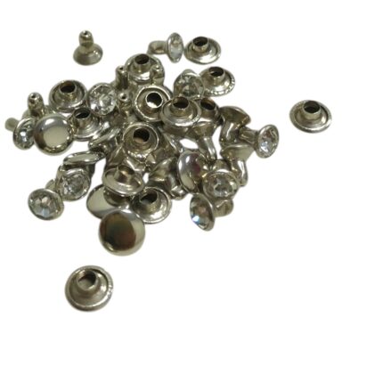 Rebite C/ Strass 6mm Níquel - C/ 20 Unds